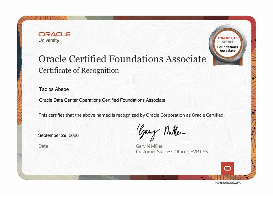 Datacenter Operations Certified Associate