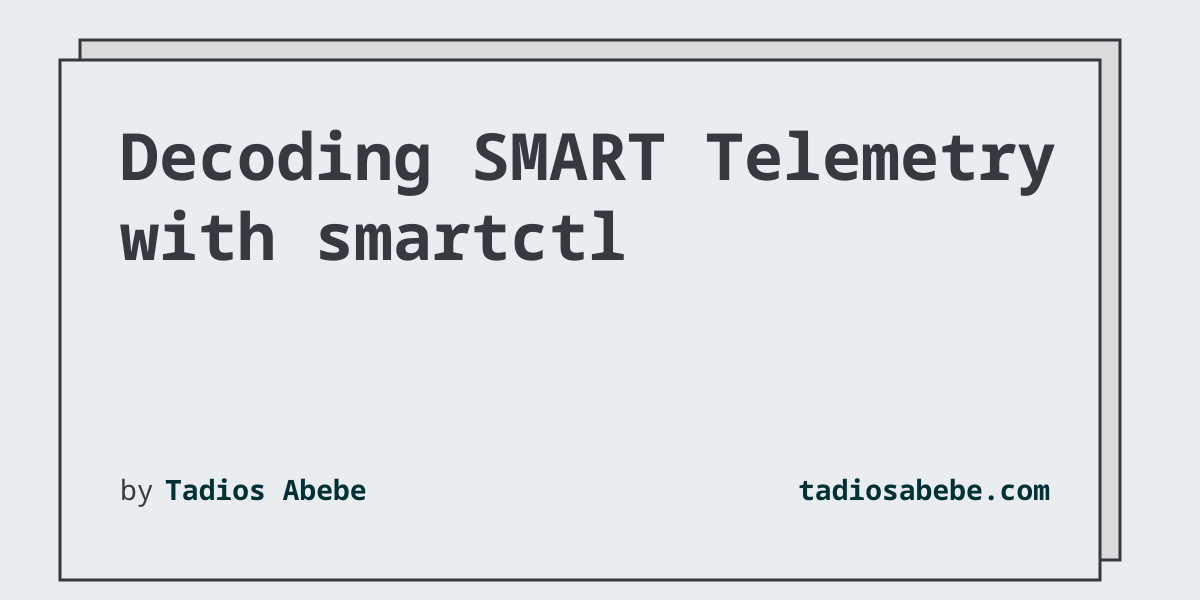 Decoding SMART Telemetry with smartctl